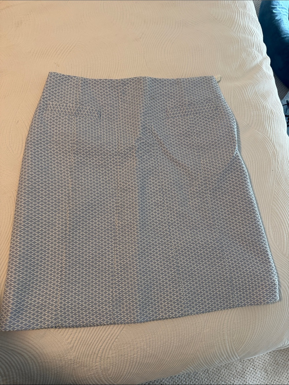 Brooks Brothers Light Blue Patterned Pencil Skirt
